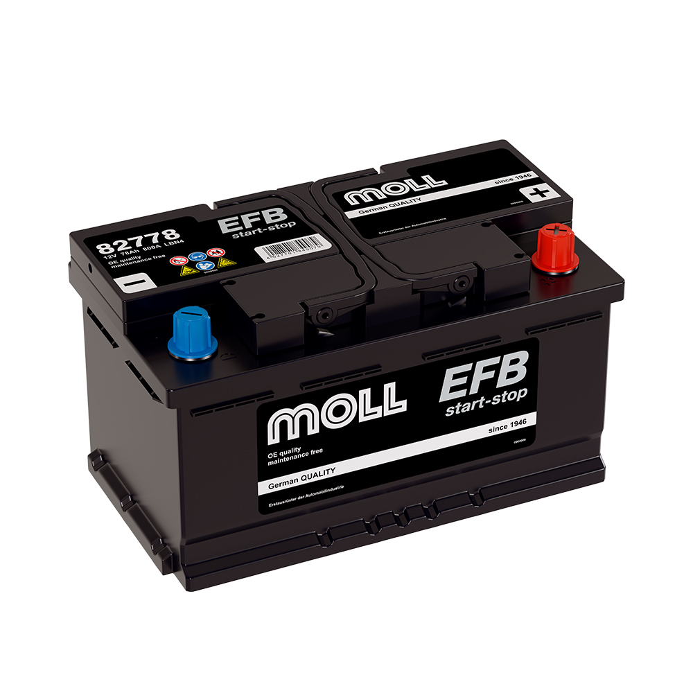 Аккумулятор MOLL MOLL EFB (Start-Stop) 78ач евро 800А 315x175x175 LB4 (82778) низкий — Германия, купить в СПб