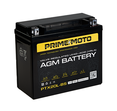 Мото аккумулятор PRIME PTX20L-BS Сухая 18 A/h