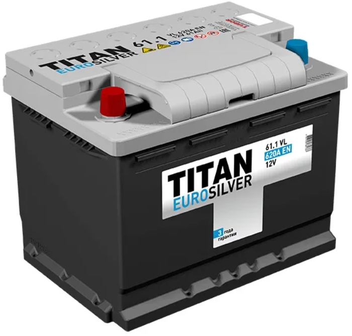 Аккумулятор TITAN EUROSILVER 61 Ач п/п / 6ст-61.1