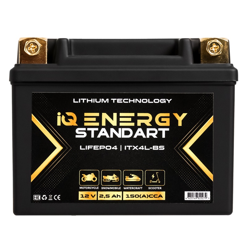 Аккумулятор IQ ENERGY STANDART LITHIUM 1204 YTX4L-BS 2,5Ah