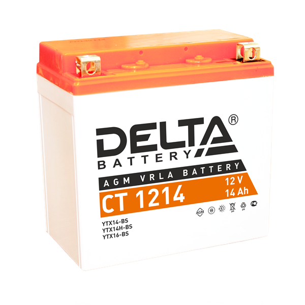 Мото аккумулятор delta ct 1214.1