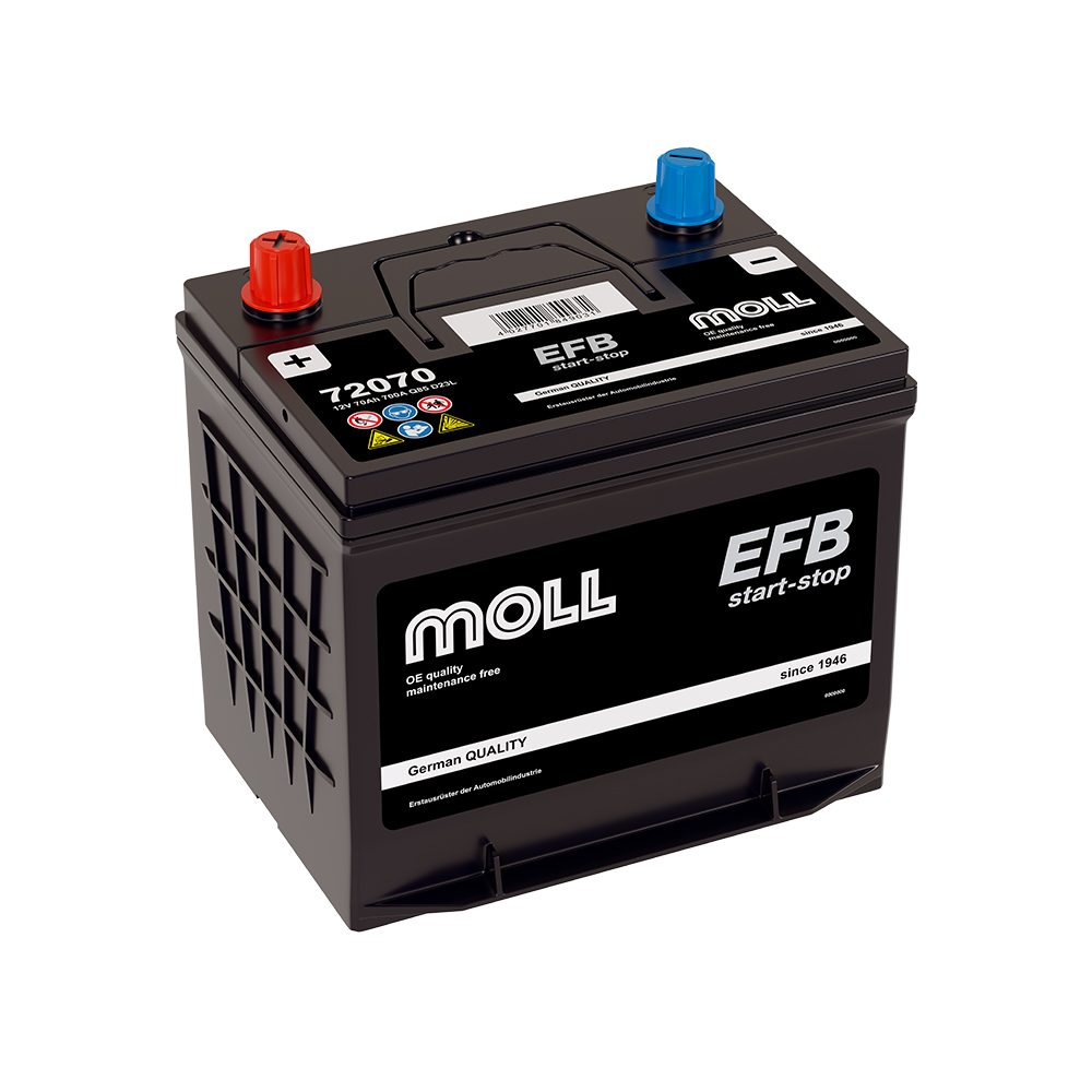 Аккумулятор MOLL MOLL Asia EFB (Start-Stop) 70ач евро 700А 230х170х220 D23 Q85 Mazda i-Stop (72070) — Германия, купить в СПб
