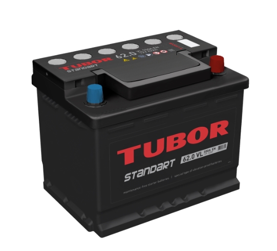Аккумулятор TUBOR STANDART 62.0 VL (правый +)