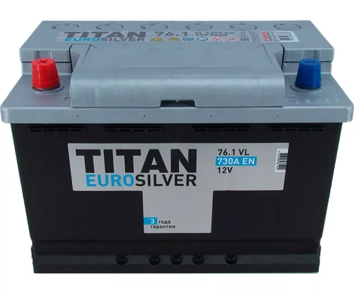 Аккумулятор TITAN EUROSILVER 76 Ач п/п / 6ст-76.1