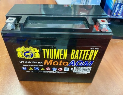 Мото аккумулятор TYUMEN BATTERY 12v/20 a/h AGM (12201) 