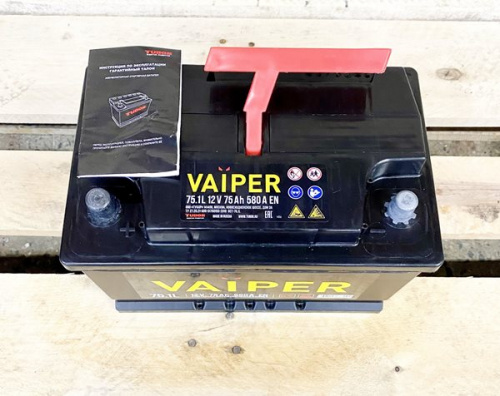 Аккумулятор автомобильный 75.1 ач VAIPER (прямая полярность)