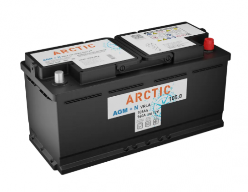 Аккумулятор ARCTIC AGM 105 Ач правый+ детальное фото — AGM аккумулятор для экстремальных температур | Аккумуляторная Балтийская Компания СПб