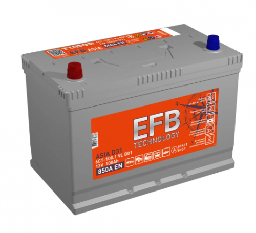 TUBOR ASIA EFB 6СТ-100.1 VL B01 — купить аккумулятор TUBOR