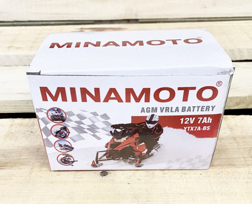 Аккумулятор для мотоцикла YTX7A-BS (12V, 7Ah, 149x85x93) MINAMOTO - в коробке
