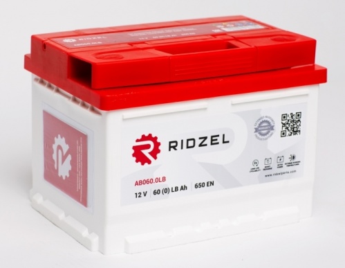 аккумулятор ridzel 60ач en650 вид сбоку