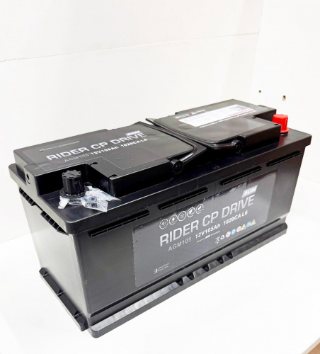 Аккумулятор Аккумулятор  105 а/ч  AGM RIDER Stop&Go VRL6 о/п  950A CCA 394х175х190 RIDER DRIVE — детальное фото