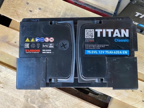 Аккумулятор TITAN Classic 6СТ-75.0 VL  620А