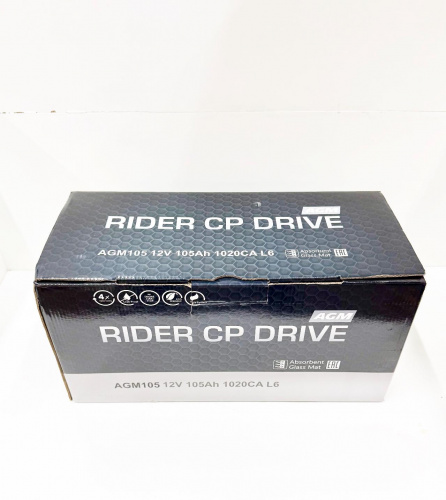 Аккумулятор Аккумулятор  105 а/ч  AGM RIDER Stop&Go VRL6 о/п  950A CCA 394х175х190 RIDER DRIVE — детальное фото