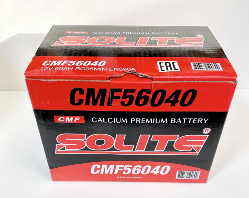 Аккумулятор Solite 60 а/ч /56040 низкий, правый+ от магазина Аккумбалт