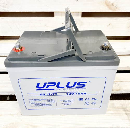 Аккумулятор UPLUS US12-75 12V 75Ah - ручки для переноски