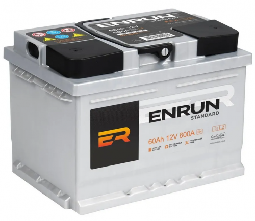 Аккумулятор ENRUN Standart 60 А/ч Прямая L+ 242х175х190 EN600 А детальное фото — аккумулятор ENRUN европейские технологии ExMet | Аккумуляторная Балтийская Компания СПб