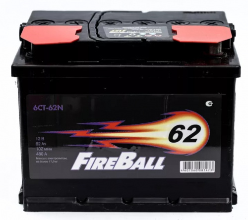  Аккумулятор FIRE BALL 62 Ач (1) левый+ 