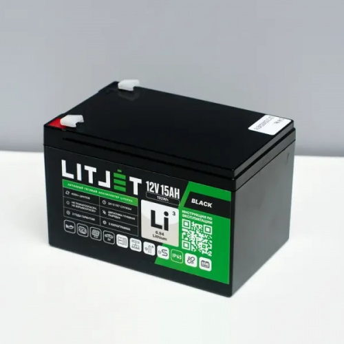 LITJET BLACK LiFePO4 аккумулятор тяговый 12V 15Ah 192Wh