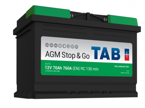 Аккумулятор TAB AGM Stop&Go 70 Ач правый+