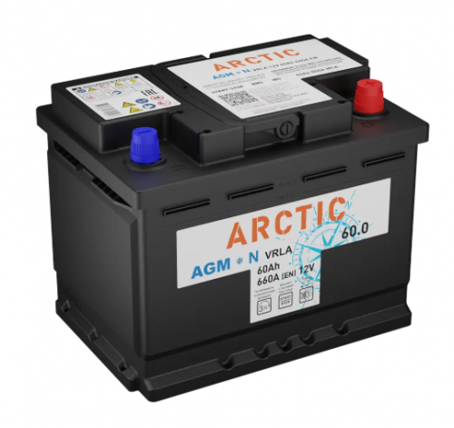 Аккумулятор ARCTIC AGM 60 Ач правый+ детальное фото — AGM аккумулятор для экстремальных температур | Аккумуляторная Балтийская Компания СПб