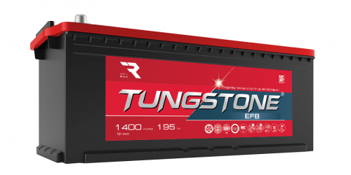 Аккумулятор Tungstone EFB 6СТ-195 росс.конус крупным планом